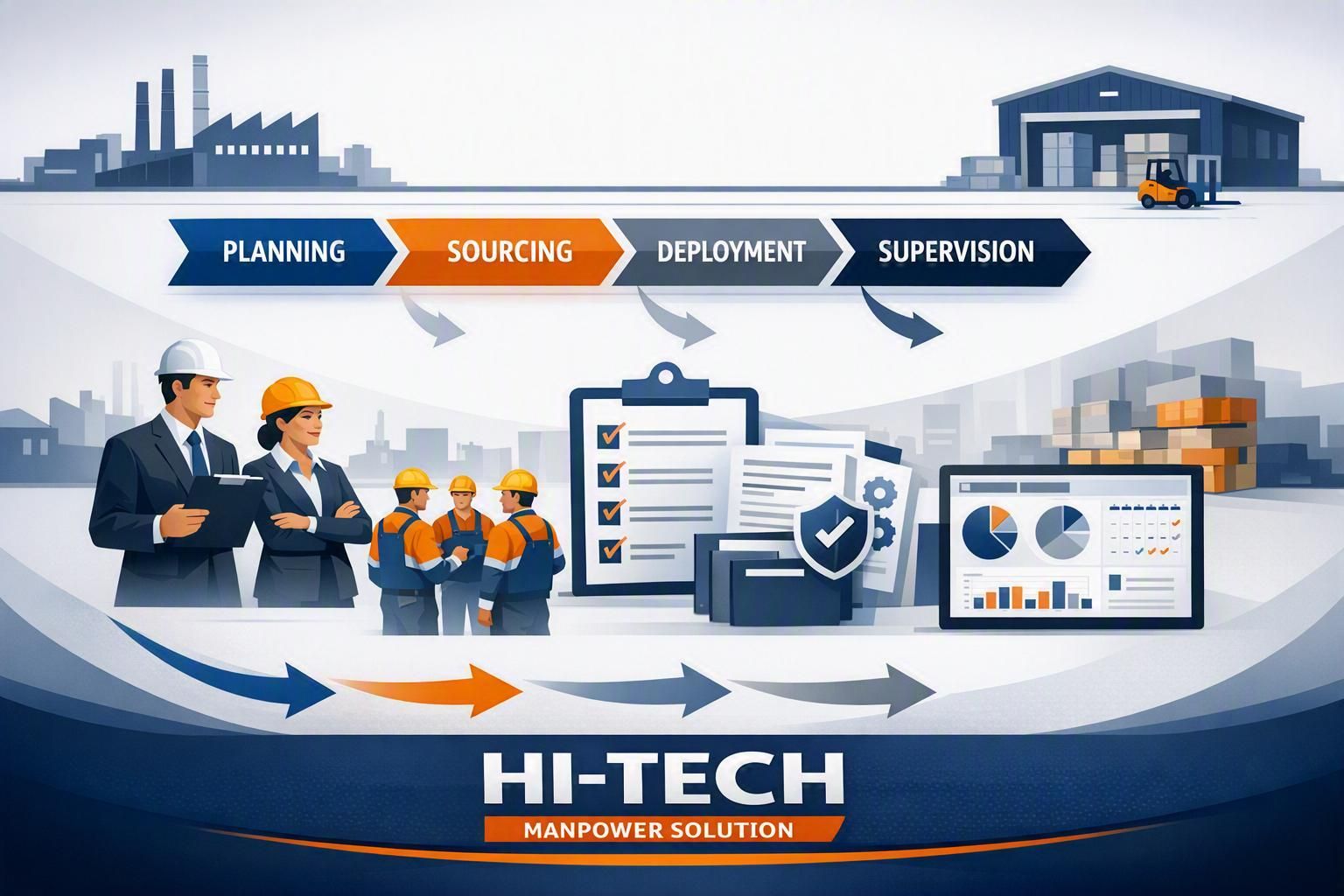 Planning, sourcing, deployment and supervision flow at HMS